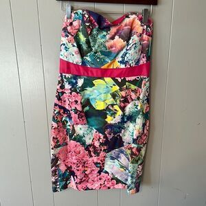 Cynthia Steffe Floral Strapless Dress Size 6